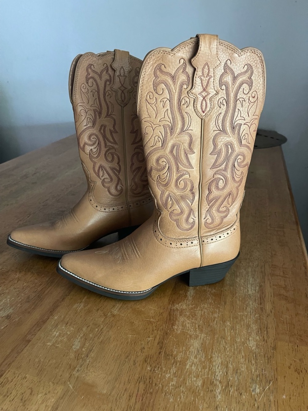 Justin Stampede Boots Brown Leather Western Boot - Picture 10 of 12